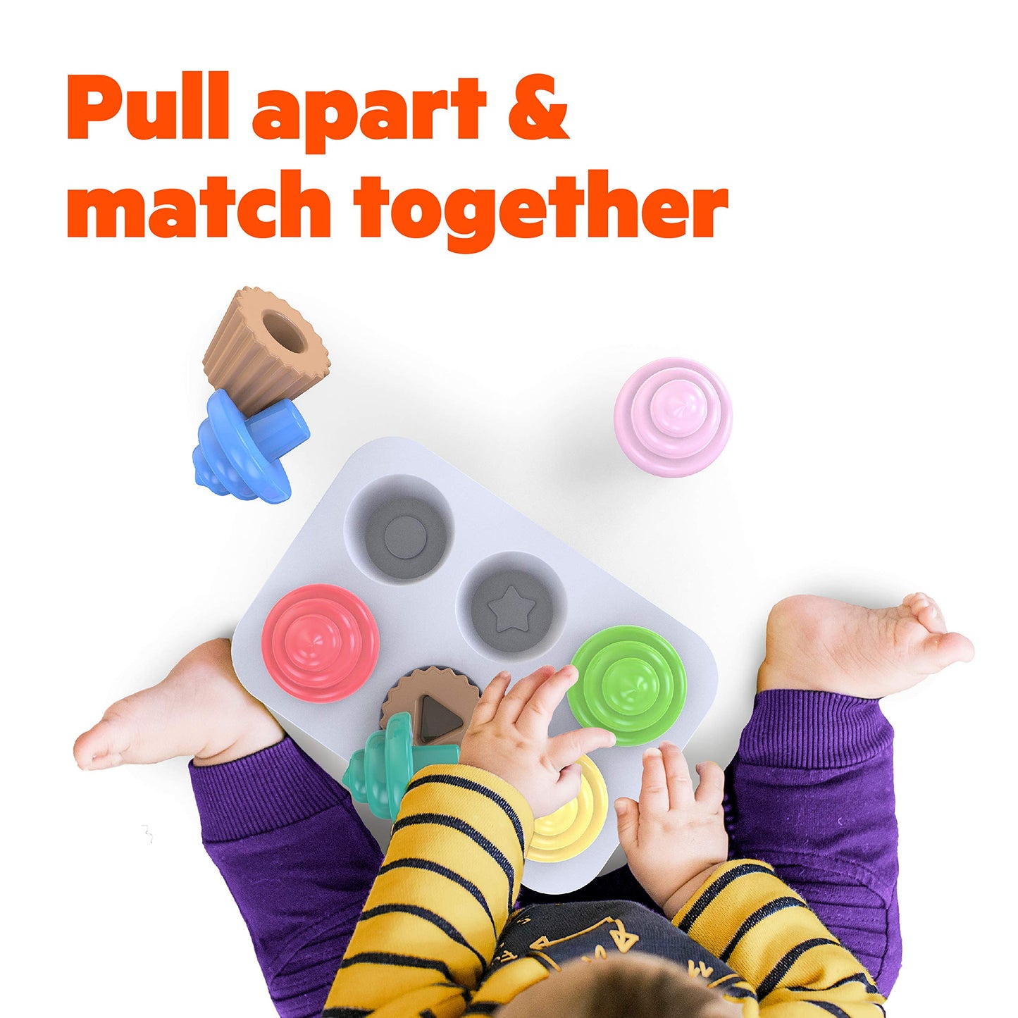 Bright Starts Sort & Sweet kujundite sorteerimismäng – tassikoogid, alates 3. elukuust