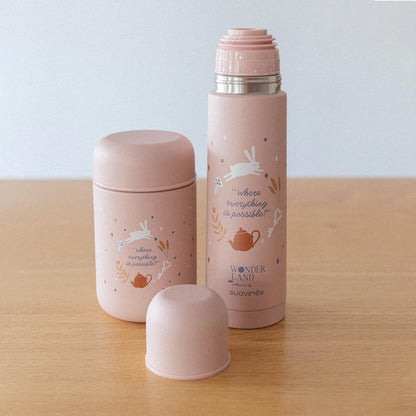 Suavinex roostevabast terasest termos 500 ml, roosa (Wonderland kollektsioon)