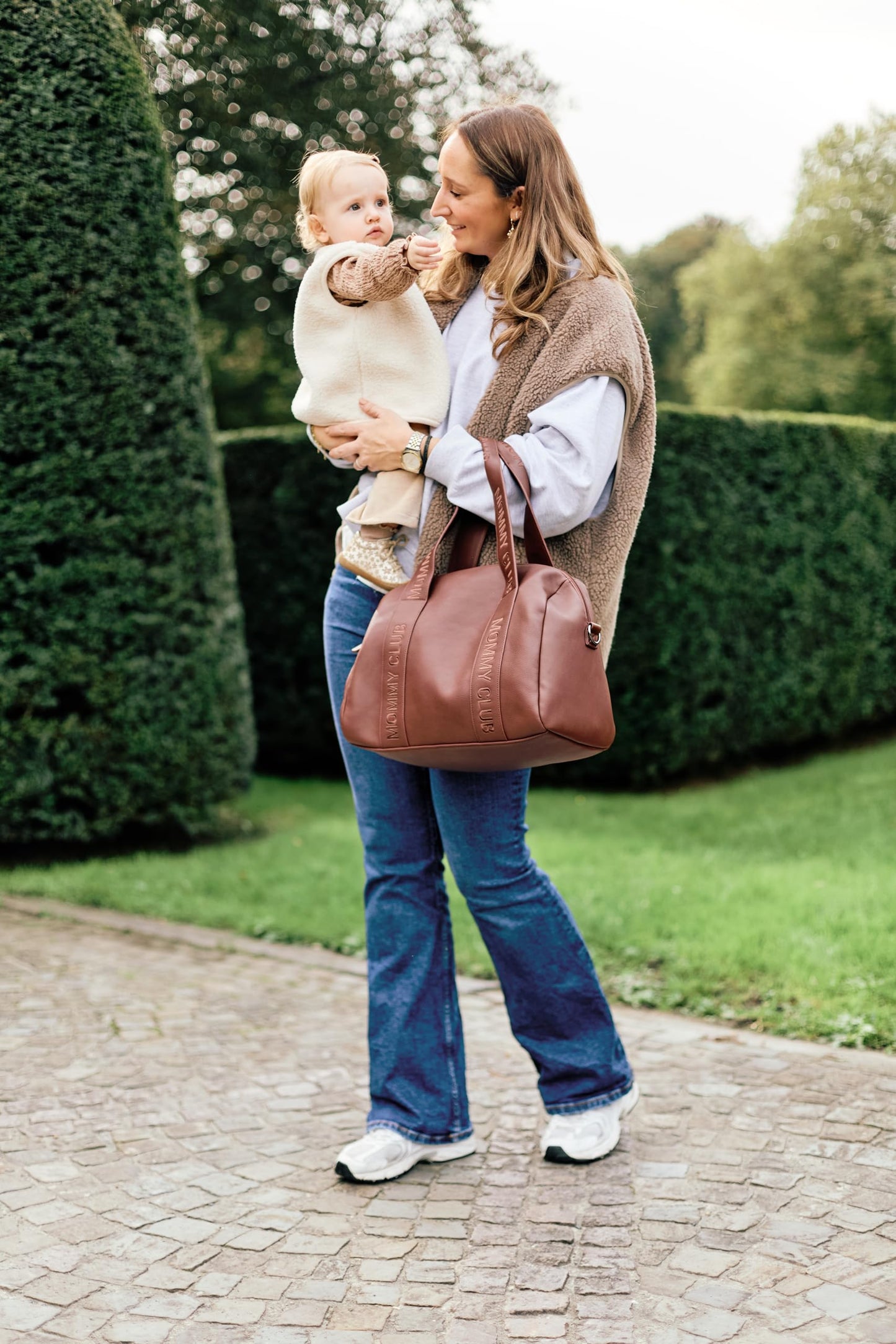 Childhome Mommy Club Signature beebitarvete kott 22L, punakaspruun