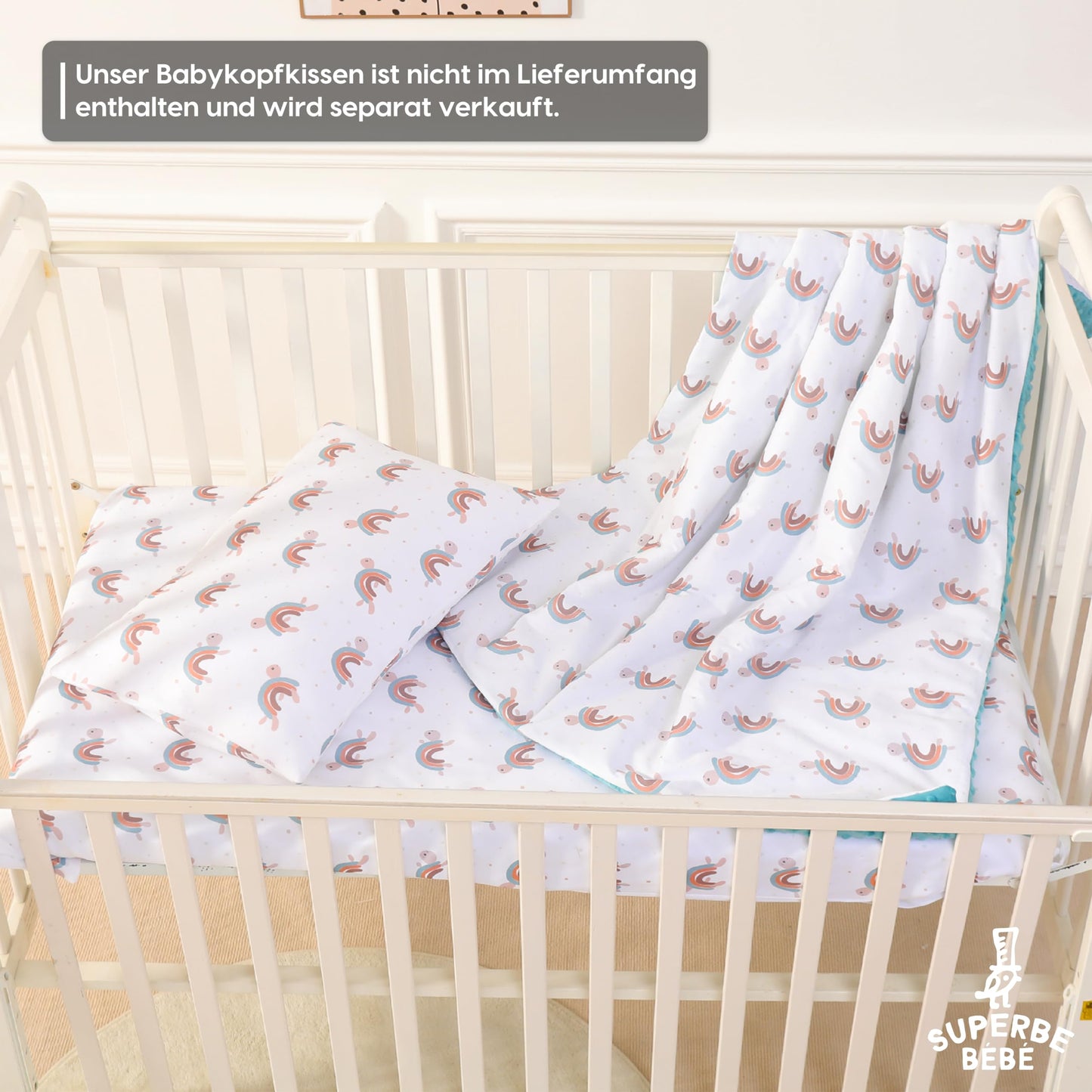 SUPERBE BEBE beebitekk Turtle Rainbow 75 x 100 cm