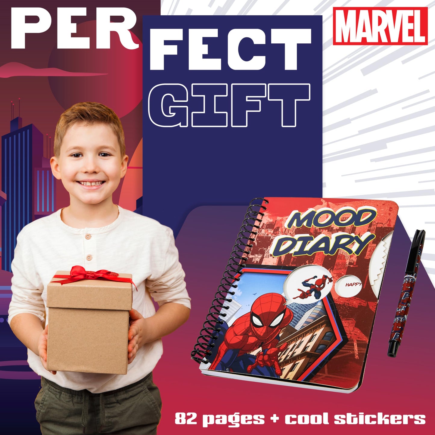 Marvel Spiderman emotsioonide päevik kleepsudega, 82 lk