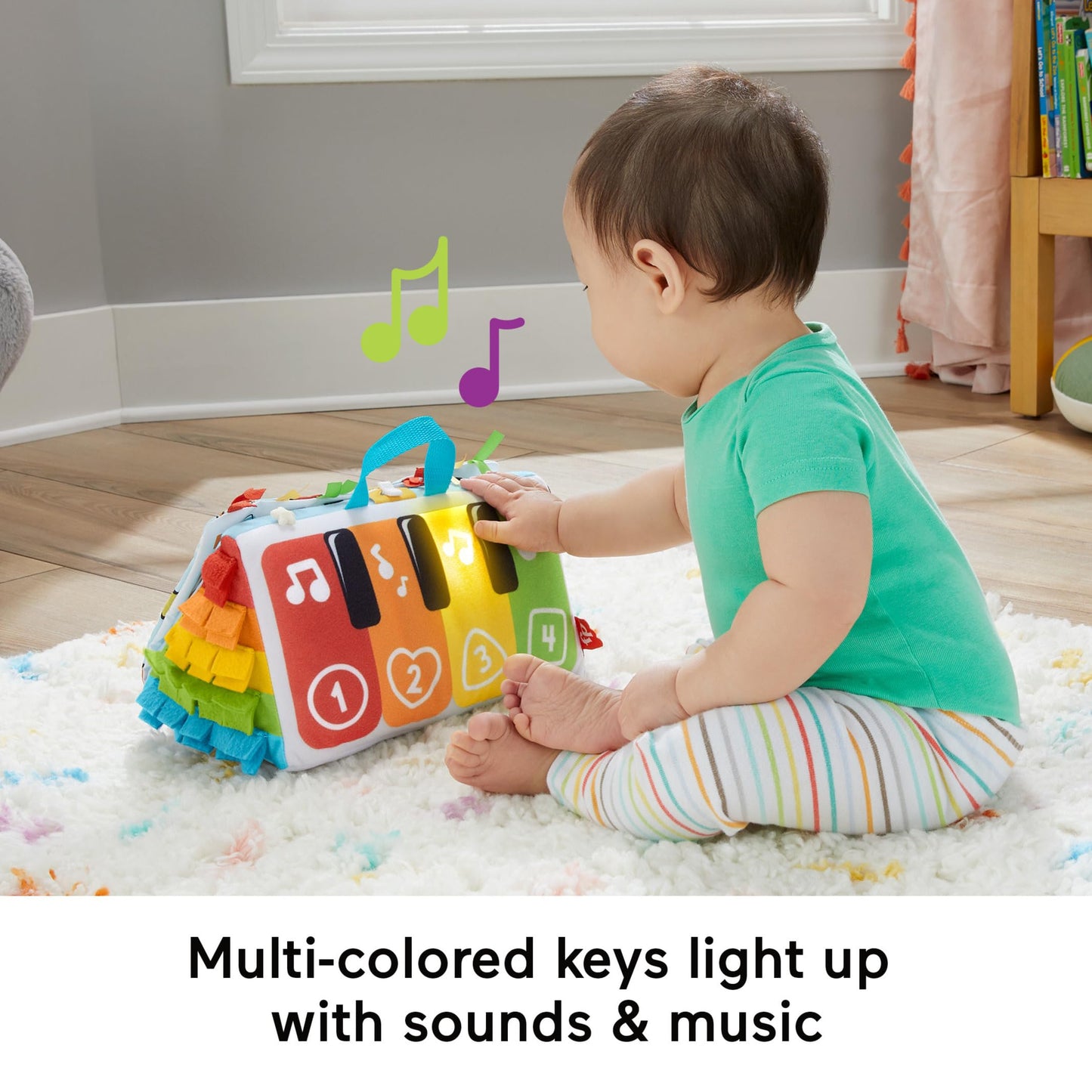 Fisher-Price Kick & Play pehme muusikaline beebiklaver tulede ja helidega, alates sünnist