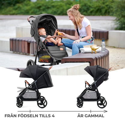 Kinderkraft Grande Plus jalutuskäru sünnist kuni 22 kg, must