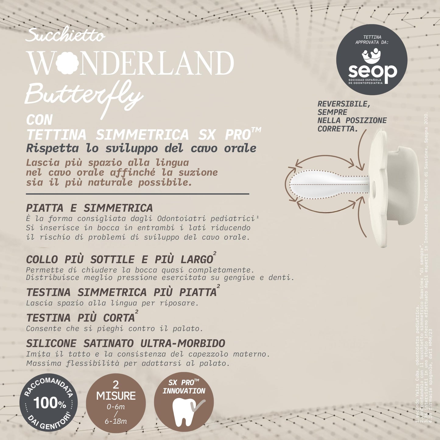 Suavinex Wonderland lutt 0–6 kuud, SX Pro silikoonlutiga, 2 tk, sinine