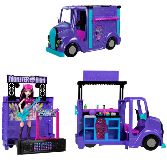 Monster High Draculaura nukk ja mängukomplekt – Fangtastic Rockin’ Food Truck lavaga
