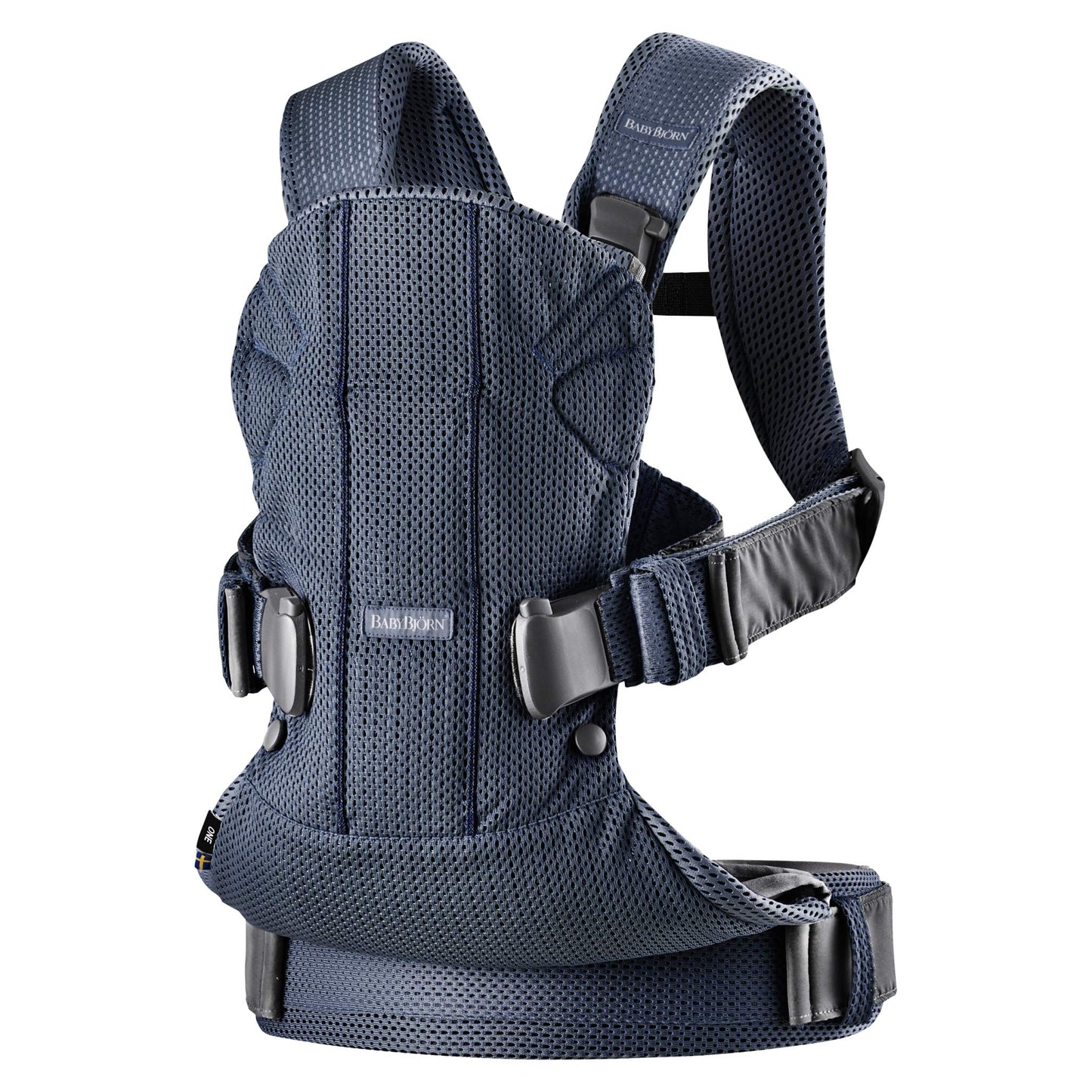 BabyBjörn Baby Carrier One Air kandekott, 3D mesh, tumesinine