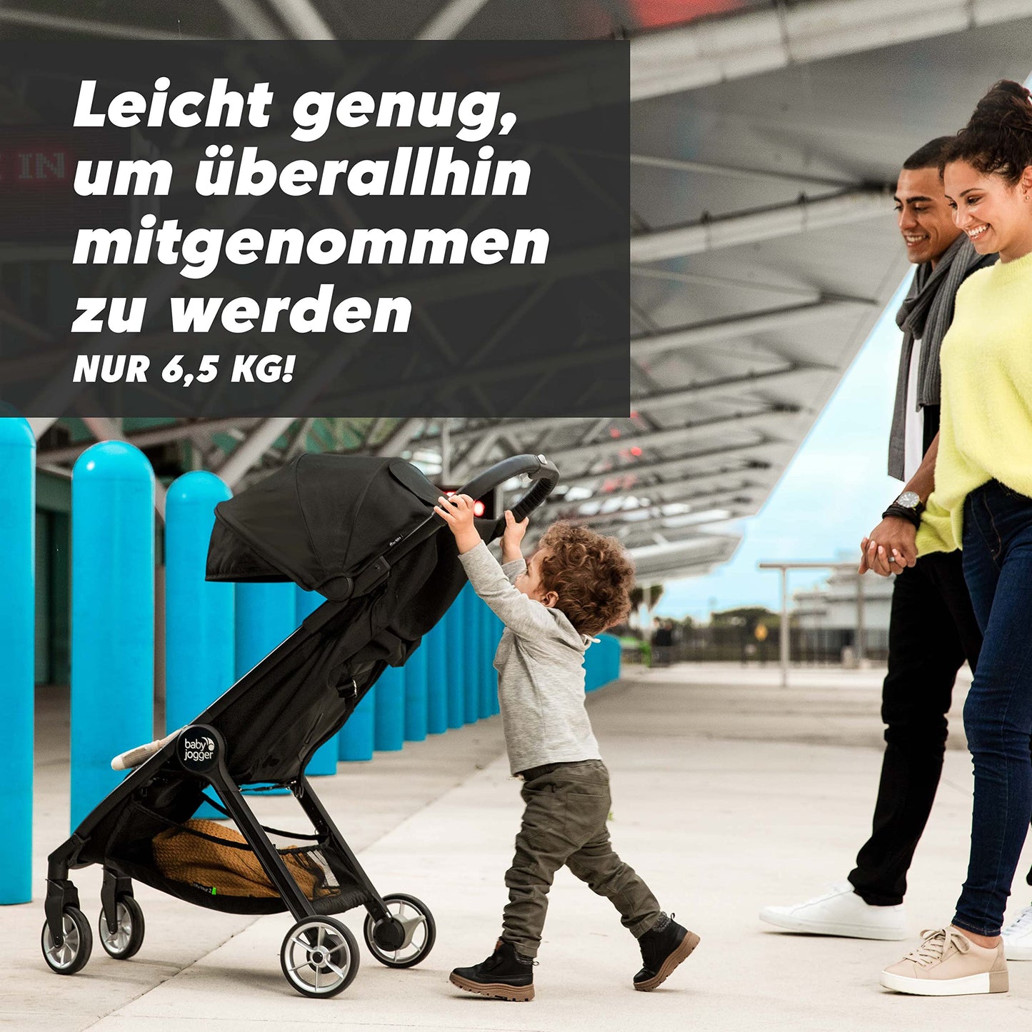 Baby Jogger City Tour 2 kergkäru, must, ühe käega kokkupandav