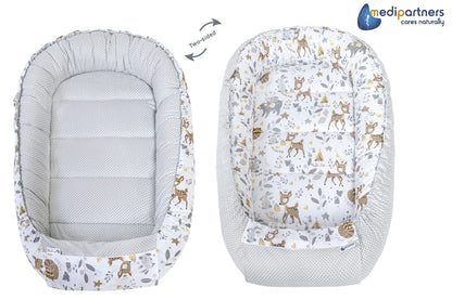 Medi Partners 5-osaline beebipesa komplekt Deer & Grey Plush, 100% puuvill