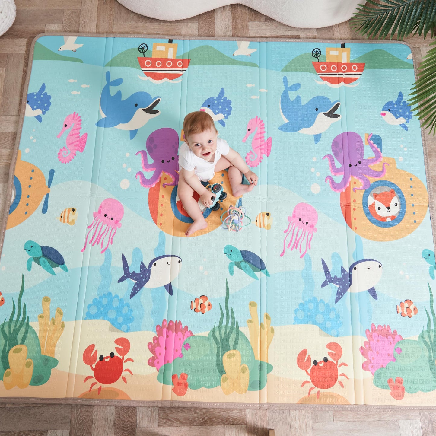 SUPERBE BEBE kokkupandav mängumatt Sea 150 × 180 cm