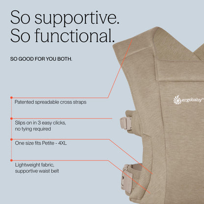 Ergobaby Embrace -kantoreppu vastasyntyneille 0–12 kuukautta, Soft Olive