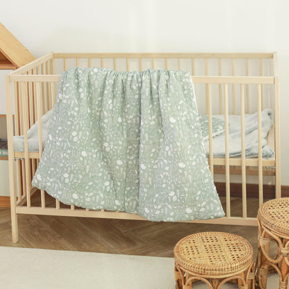 SUPERBE BEBE beebitekk musliinpuuvilla ja minky’ga, 75×100 cm, Woodland Animals
