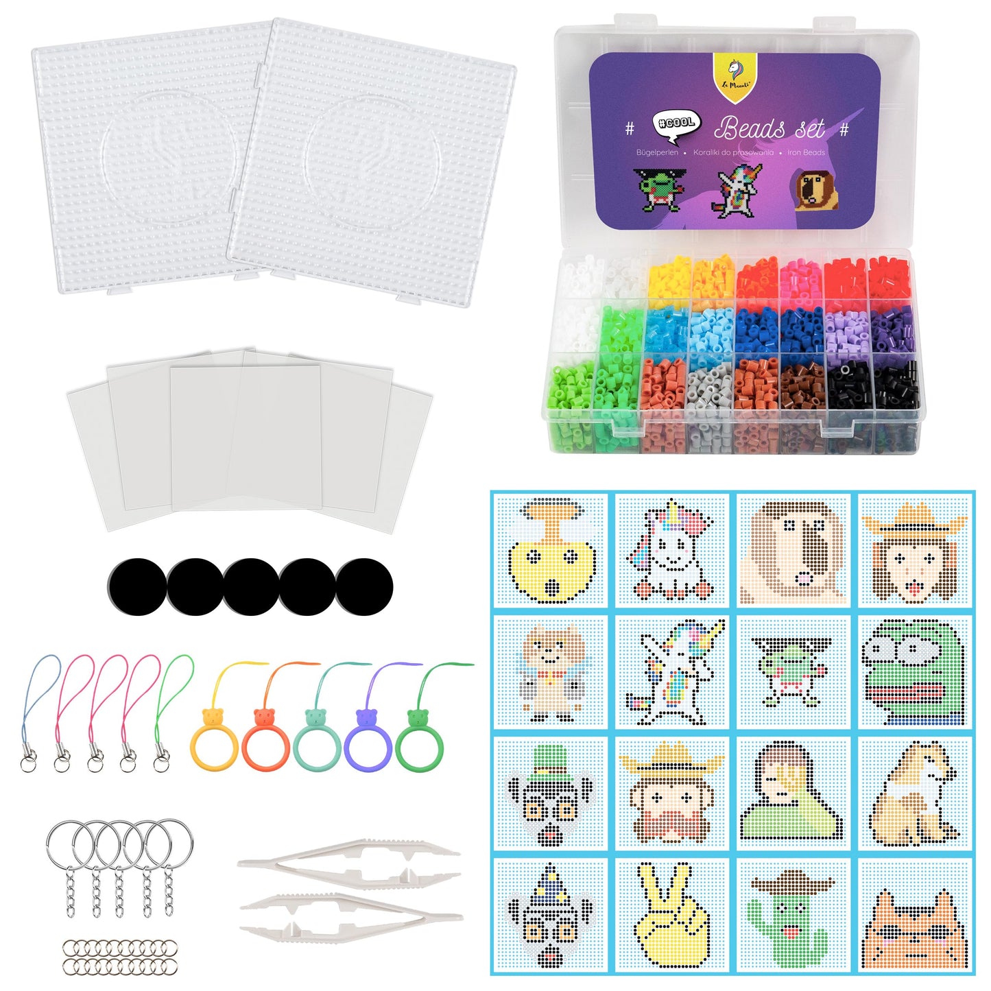 La Manuli 4500-helmeline sulamishelmeste komplekt, 22 värvi ja tarvikut, meemide ja emojide teemaline