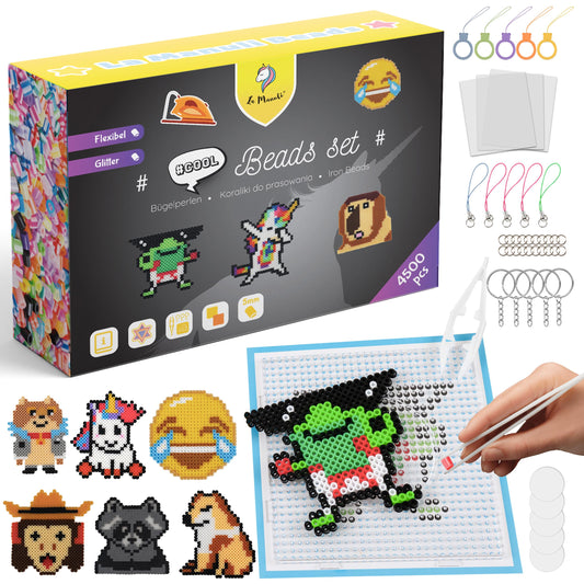 La Manuli 4500-helmeline sulamishelmeste komplekt, 22 värvi ja tarvikut, meemide ja emojide teemaline