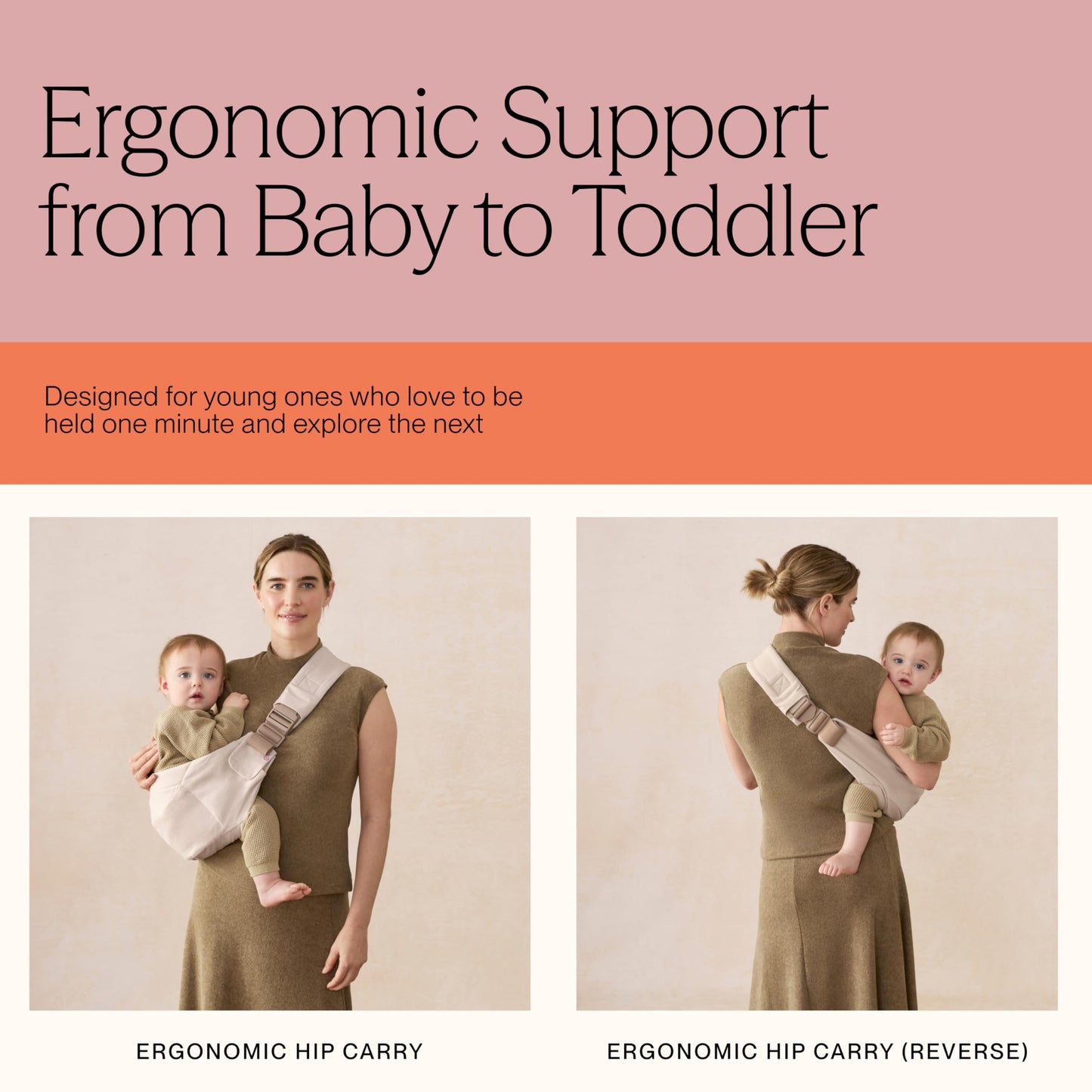 Ergobaby Upsie Sling beebikandekott Pearl Grey, 6–48 kuud