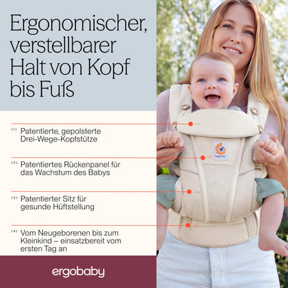 Ergobaby Omni Breeze beebikandekott Pearl Grey, alates sünnist kuni 20,4 kg
