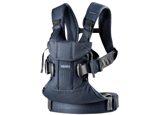 BabyBjörn Baby Carrier One Air kandekott, 3D mesh, tumesinine