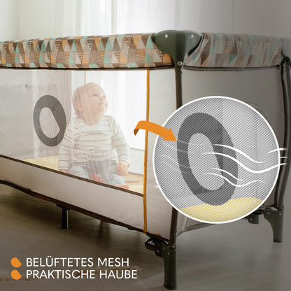 Lionelo Sven Plus 4-ühes reisivoodi beebile, Beige Latte
