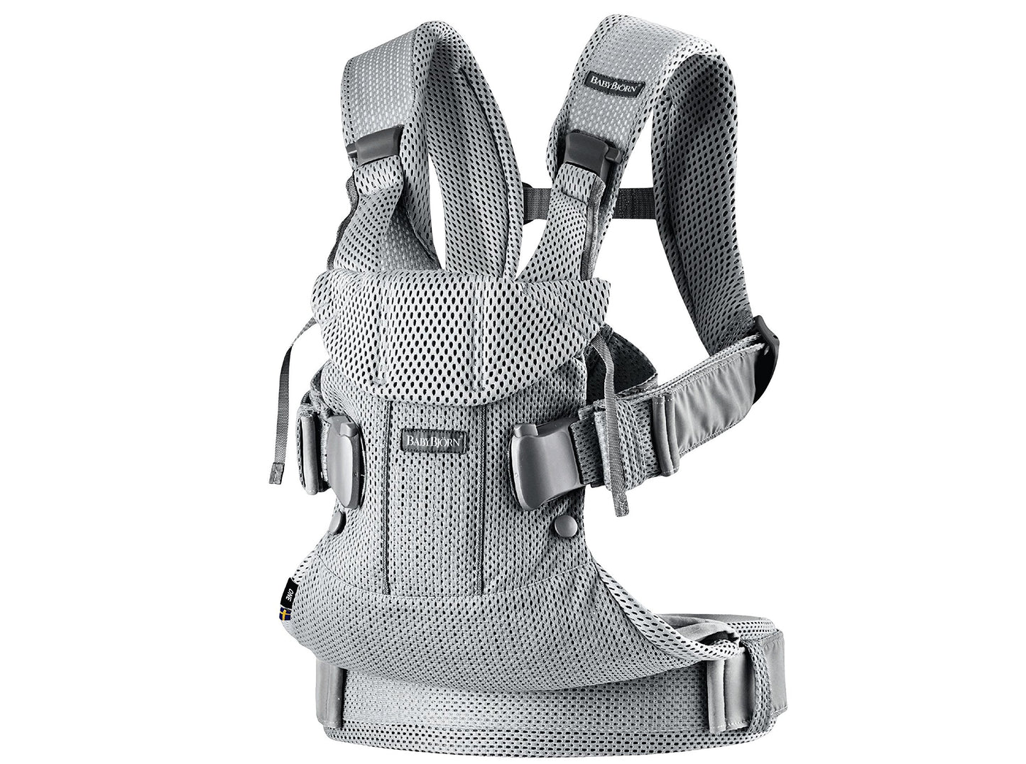 BabyBjörn Baby Carrier One Air kõhukott, 3D Mesh, hõbedane