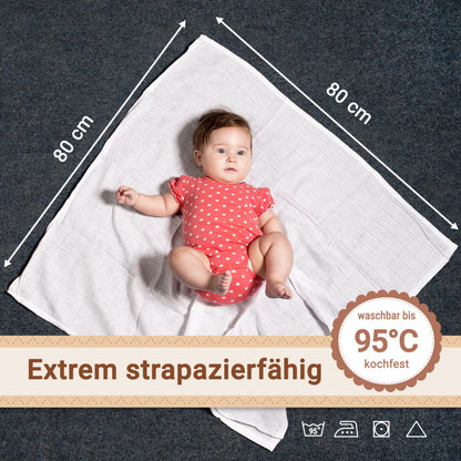 ZOLLNER musliiniliinat 10 kpl, 80 x 80 cm, valkoinen
