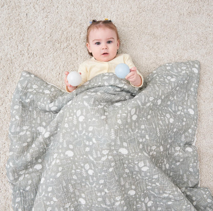 SUPERBE BEBE beebitekk musliinpuuvilla ja minky’ga, 75×100 cm, Woodland Animals