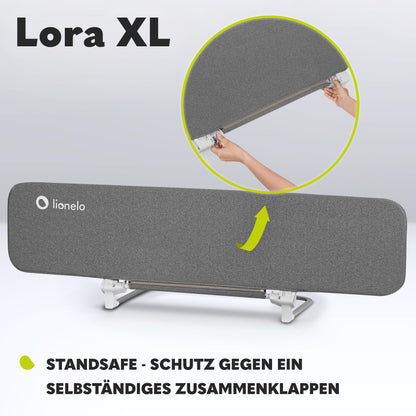 Lionelo Lora XL sängynlaita, harmaa, 45 x 150 cm