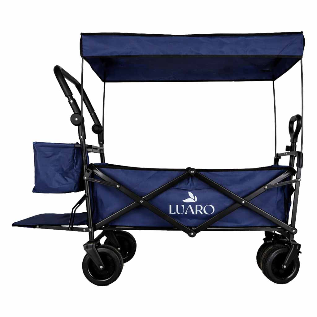 LUARO kokkupandav matka- või rannakäru varikatusega 120L – tumesinine
