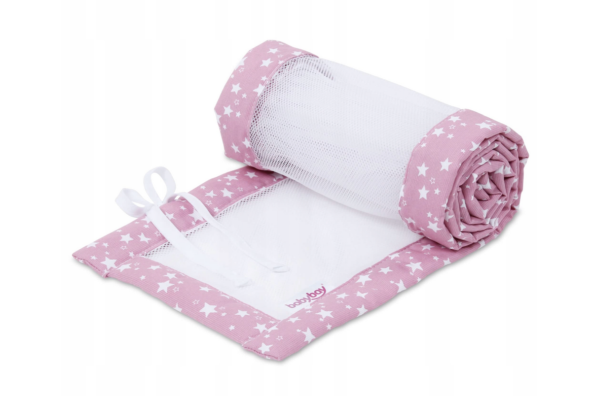 babybay reunapehmuste Mesh-Piqué Beere tähdet valkoinen, Maxi, Boxspring, Comfort ja Comfort Plus
