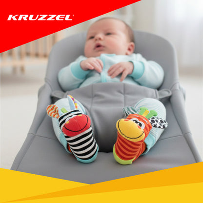 Kruzzel vauvan rannehelistimet ja helistinsukat, 4-osainen setti (0+)