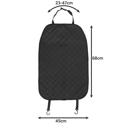 Auton istuimen selkänojan suoja, vedenpitävä ja yleismallinen, 45 × 68 cm, musta