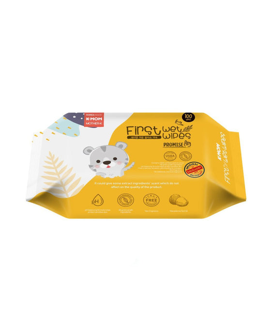 K-MOM Organic “Gray Bear” niisked salvrätikud, 100 tk